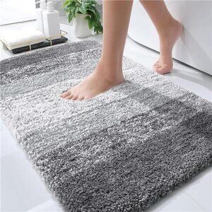 Bathroom Rug Microfiber Mat Extra Soft Absorbent Non Slip Quick Dry Machine Wash